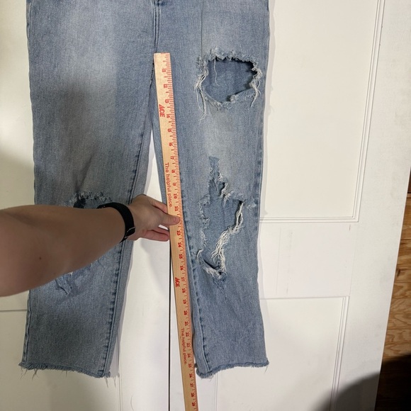 PacSun High Rise Straight Leg Jeans Distressed Light Wash Size 26 Denim - Picture 5 of 10